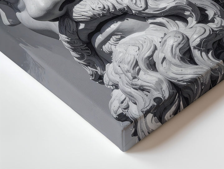 Defaced Zeus Bust Canvas – Classical Sculpture with Modern Graffiti Art - Gifitto
