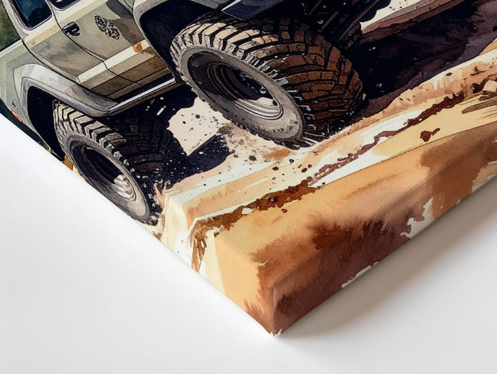 Toyota Tacoma Off-Road Adventure Canvas – Rugged Truck and Mountain Landscape Art - Gifitto