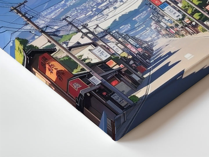 Mount Fuji Street View Canvas – Hyper-Real Japanese Urban Landscape Art - Gifitto