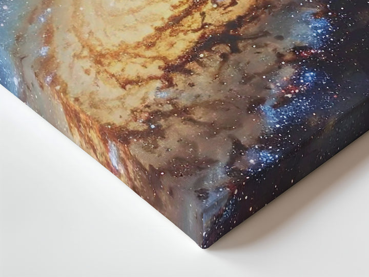 Golden Core Galaxy Canvas – Close-Up Spiral View with Dust & Starlight - Gifitto