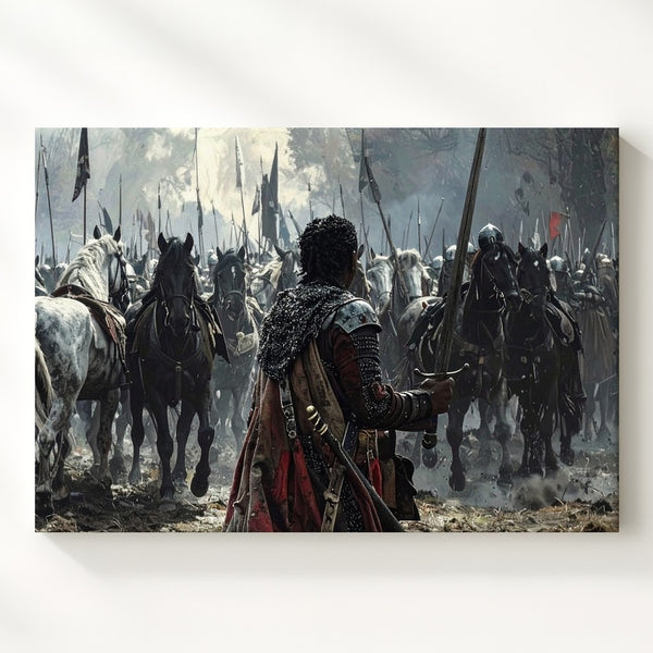 Last Stand Canvas – Epic Warrior vs. Cavalry Charge Wall Art - Gifitto