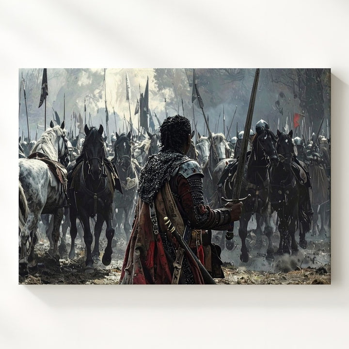 Last Stand Canvas – Epic Warrior vs. Cavalry Charge Wall Art - Gifitto