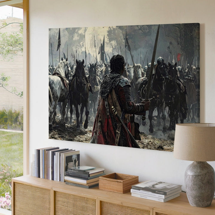 Last Stand Canvas – Epic Warrior vs. Cavalry Charge Wall Art - Gifitto