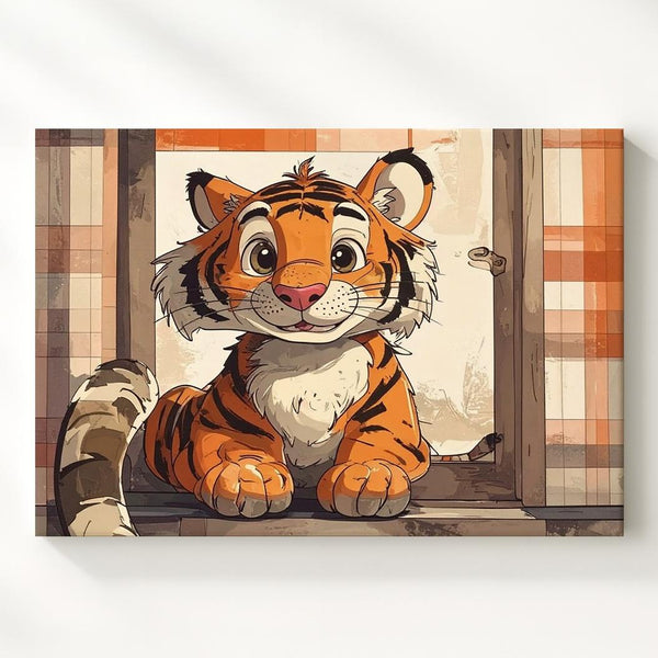 Playful Tigger Character Canvas – Vintage Nursery Wall Art - Gifitto