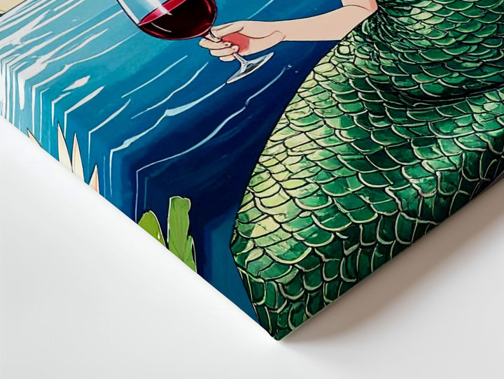 Lily Pond Mermaid Canvas – Whimsical Folk Art Fantasy Wall Decor - Gifitto