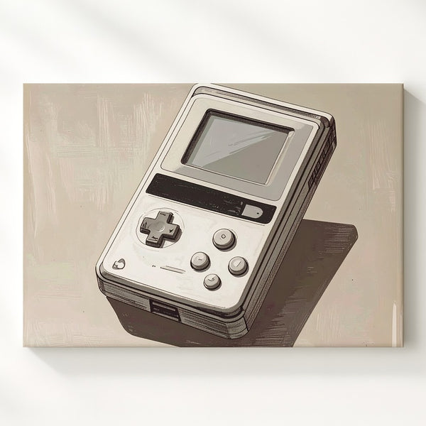 Retro Handheld Console Canvas – Minimalist Game Boy-Inspired Wall Art - Gifitto
