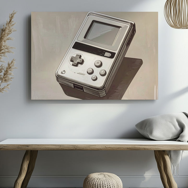Retro Handheld Console Canvas – Minimalist Game Boy-Inspired Wall Art - Gifitto