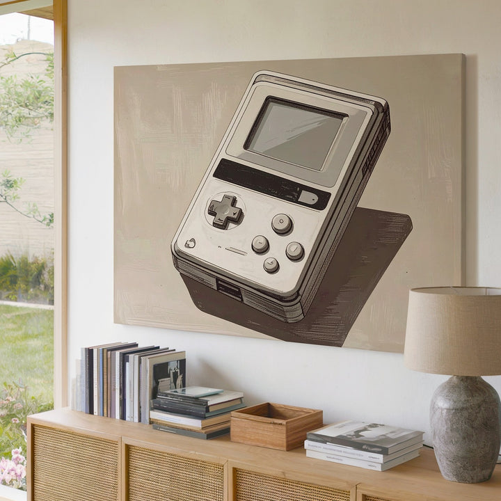 Retro Handheld Console Canvas – Minimalist Game Boy-Inspired Wall Art - Gifitto