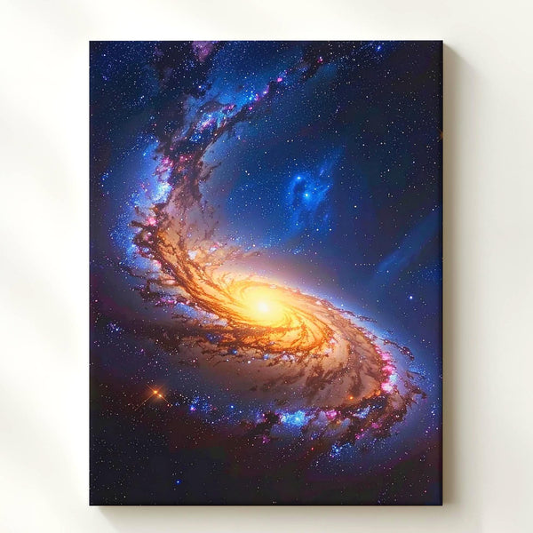 Spiral Galaxy Canvas – Vibrant Cosmic Art with Glowing Nebulae and Stars - Gifitto