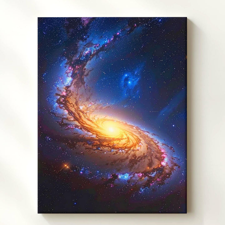 Spiral Galaxy Canvas – Vibrant Cosmic Art with Glowing Nebulae and Stars - Gifitto