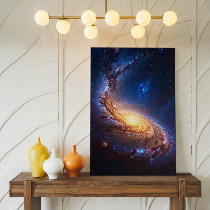 Spiral Galaxy Canvas – Vibrant Cosmic Art with Glowing Nebulae and Stars - Gifitto