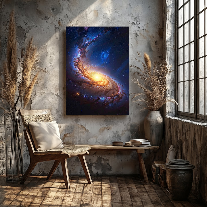 Spiral Galaxy Canvas – Vibrant Cosmic Art with Glowing Nebulae and Stars - Gifitto