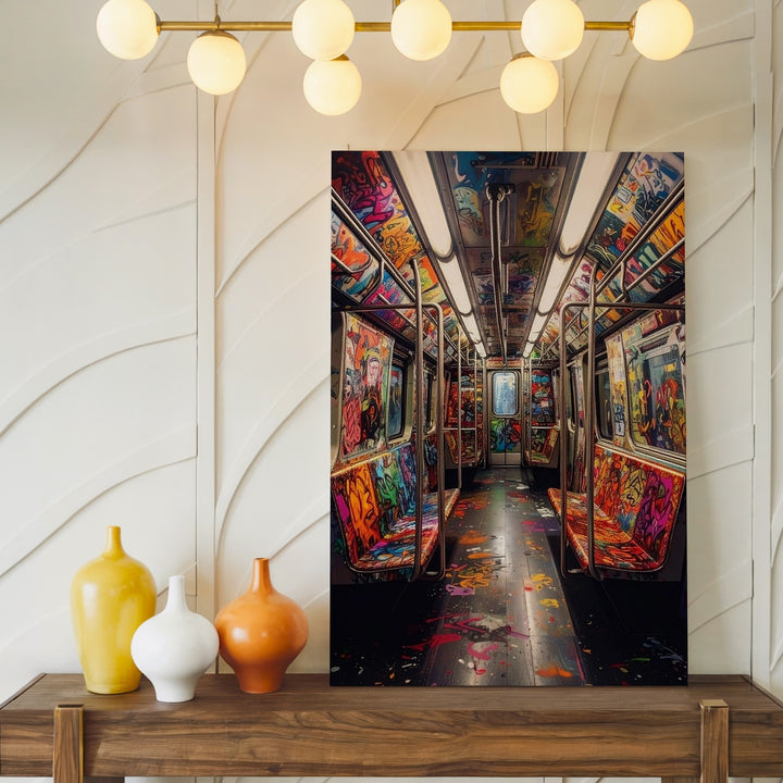 Graffiti Subway Train Canvas – Urban Street Art Interior Photography - Gifitto