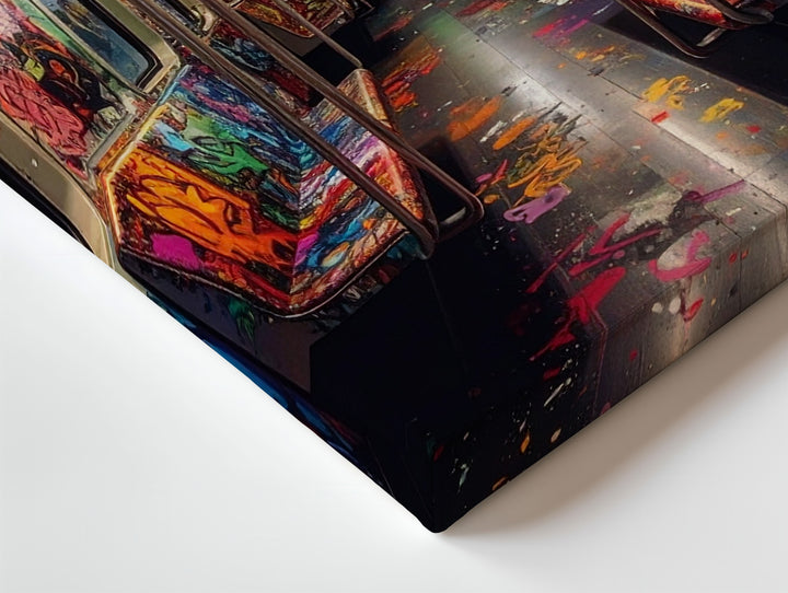 Graffiti Subway Train Canvas – Urban Street Art Interior Photography - Gifitto