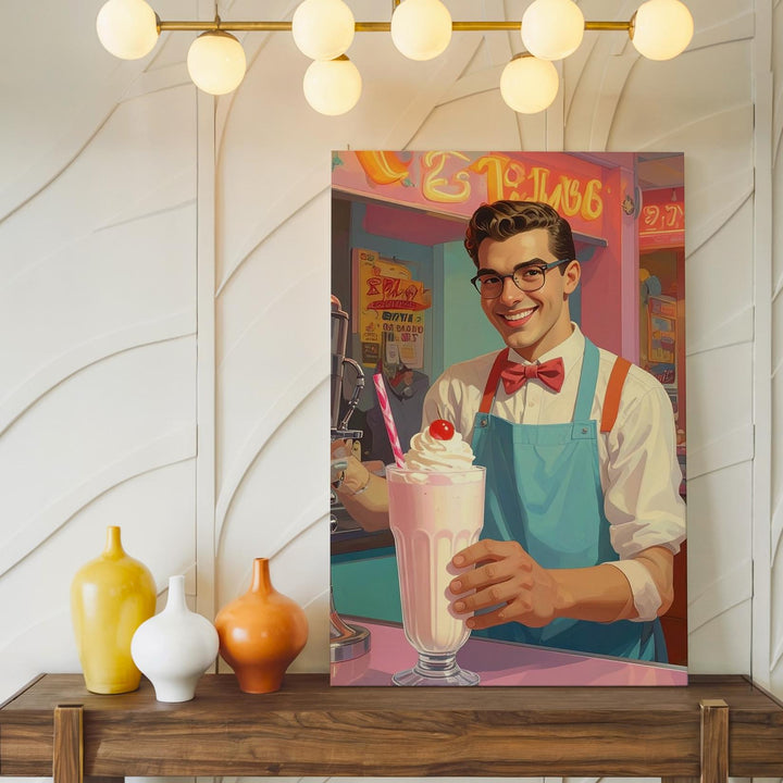 1950s Diner Milkshake Canvas – Retro Americana with Vintage Charm - Gifitto
