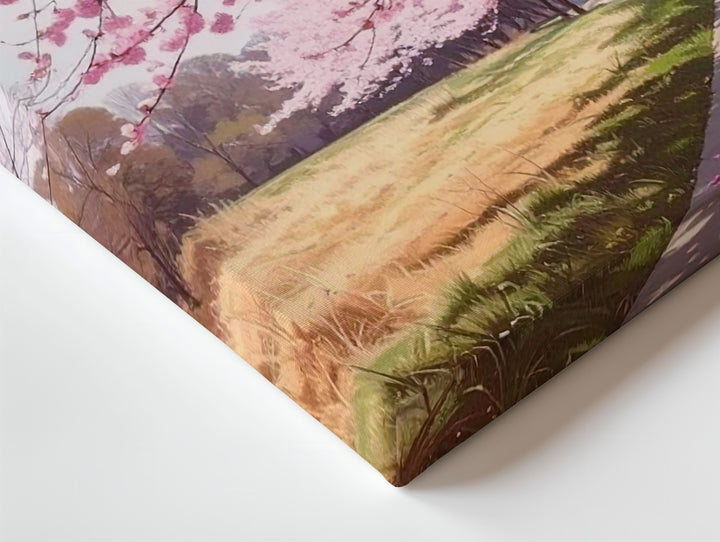 Cherry Blossom Path Canvas – Tranquil Spring Park Scene Wall Art - Gifitto