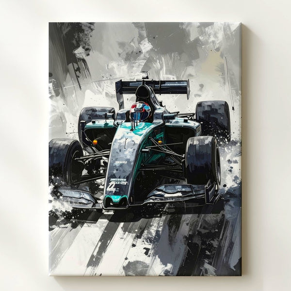 Mercedes-AMG Petronas F1 Car Canvas – High-Speed Racing Art featuring Lewis Hamilton - Gifitto