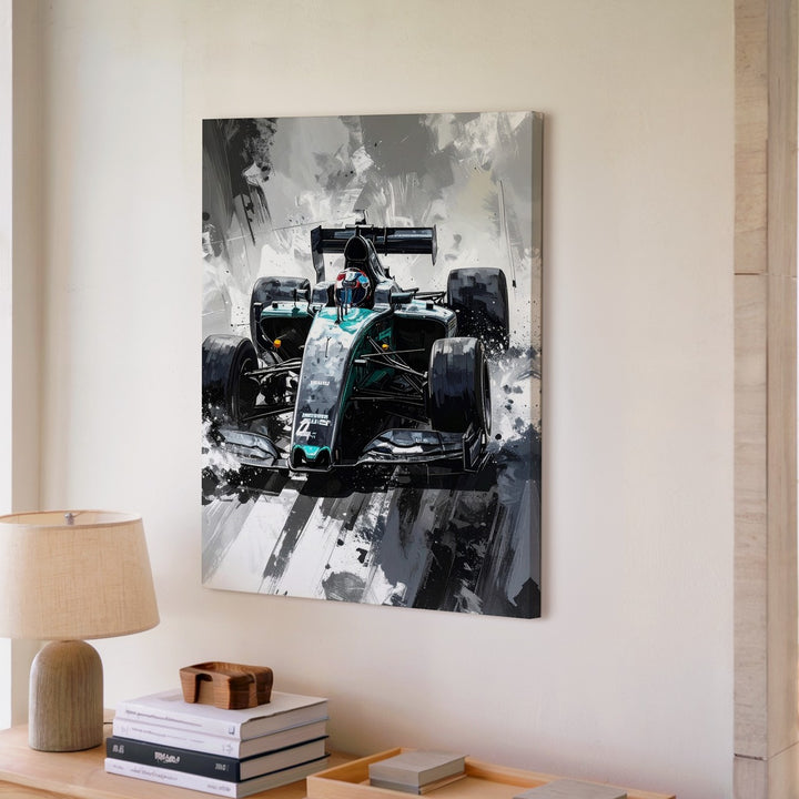 Mercedes-AMG Petronas F1 Car Canvas – High-Speed Racing Art featuring Lewis Hamilton - Gifitto