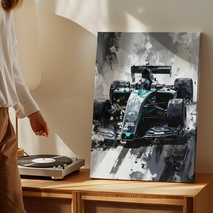 Mercedes-AMG Petronas F1 Car Canvas – High-Speed Racing Art featuring Lewis Hamilton - Gifitto