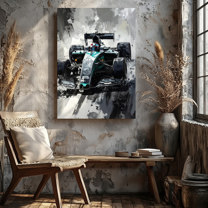 Mercedes-AMG Petronas F1 Car Canvas – High-Speed Racing Art featuring Lewis Hamilton - Gifitto