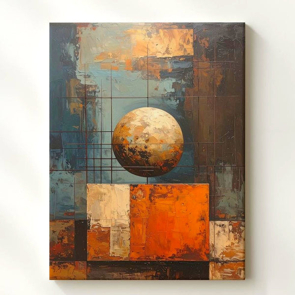 Abstract Industrial Balance Canvas – Textured Modern Composition - Gifitto