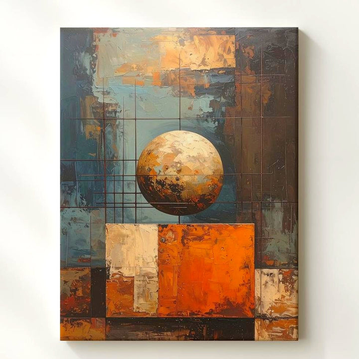Abstract Industrial Balance Canvas – Textured Modern Composition - Gifitto