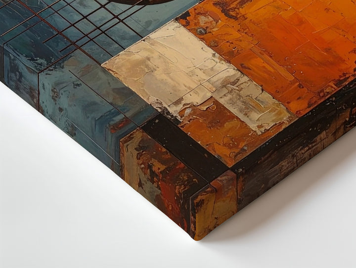 Abstract Industrial Balance Canvas – Textured Modern Composition - Gifitto