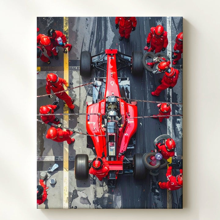 Formula 1 Pit Stop Canvas – High-Speed Racing Action Art - Gifitto