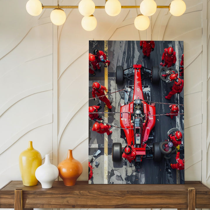 Formula 1 Pit Stop Canvas – High-Speed Racing Action Art - Gifitto