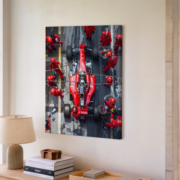 Formula 1 Pit Stop Canvas – High-Speed Racing Action Art - Gifitto