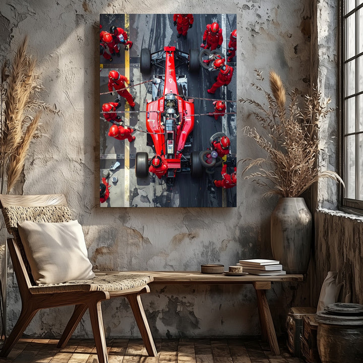 Formula 1 Pit Stop Canvas – High-Speed Racing Action Art - Gifitto