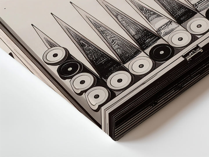 Backgammon Strategy Canvas – Minimalist Black & White Board Game Art - Gifitto