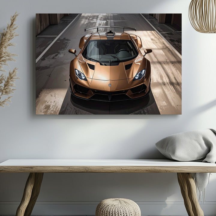 Bronze Lamborghini Aventador Canvas – Scissor Door Supercar in Cinematic Garage - Gifitto