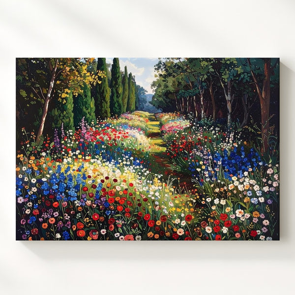 Enchanted Garden Path Canvas – Impressionist Wildflower Meadow Wall Art - Gifitto