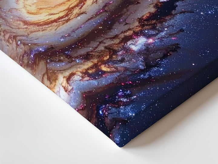 Oblique Spiral Galaxy Canvas – Golden Arms & Stellar Dust in Deep Space - Gifitto