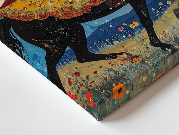 Moonlit Meadow Ride Canvas – Whimsical Girl & Horse Storybook Art - Gifitto
