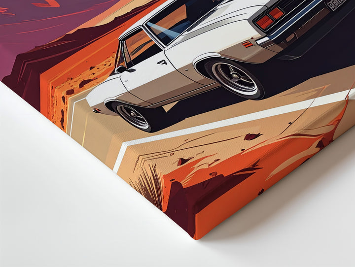 1970s Muscle Car Retro Poster Canvas – Desert Highway Adventure Art - Gifitto