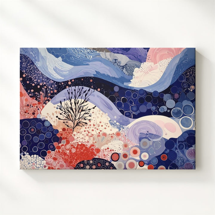 Dreamflow Abstract Canvas – Organic Motion Art with Dots & Waves - Gifitto