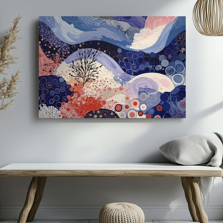 Dreamflow Abstract Canvas – Organic Motion Art with Dots & Waves - Gifitto