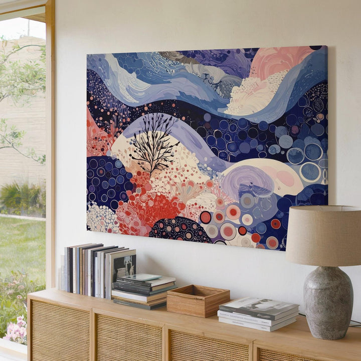 Dreamflow Abstract Canvas – Organic Motion Art with Dots & Waves - Gifitto
