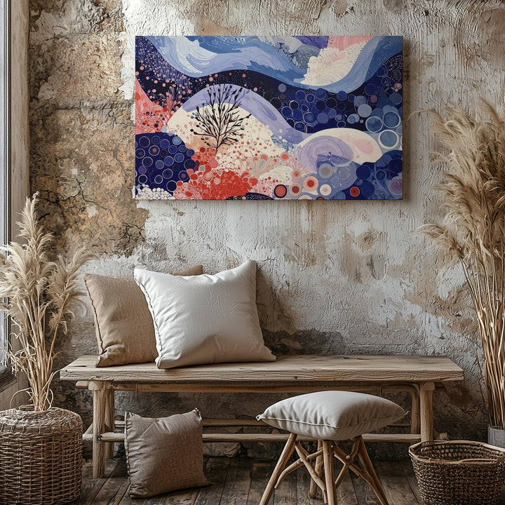 Dreamflow Abstract Canvas – Organic Motion Art with Dots & Waves - Gifitto