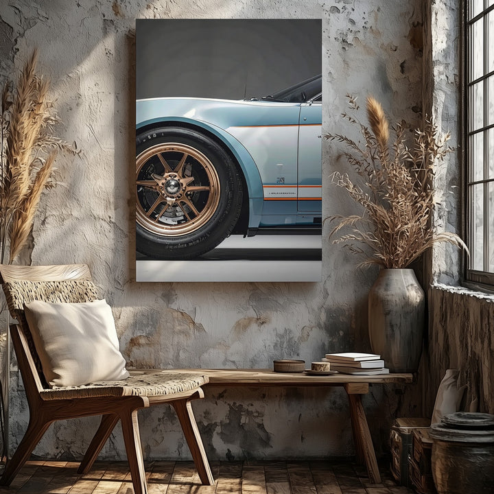 Gulf-Liveried Ford GT40 Canvas – Classic Racing Car Close-Up Art - Gifitto