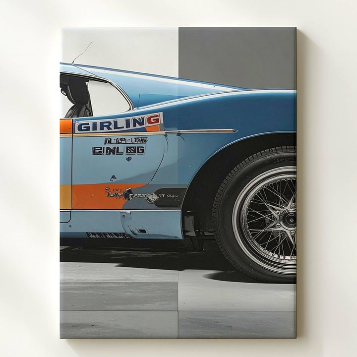 Gulf-Liveried Ford GT40 Close-Up Canvas – Vintage Racing Car Detail Art - Gifitto