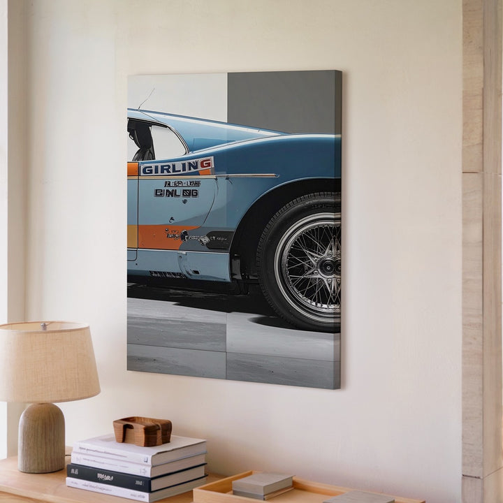 Gulf-Liveried Ford GT40 Close-Up Canvas – Vintage Racing Car Detail Art - Gifitto