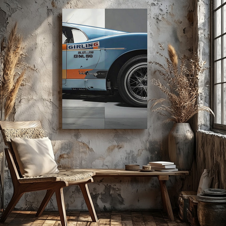 Gulf-Liveried Ford GT40 Close-Up Canvas – Vintage Racing Car Detail Art - Gifitto