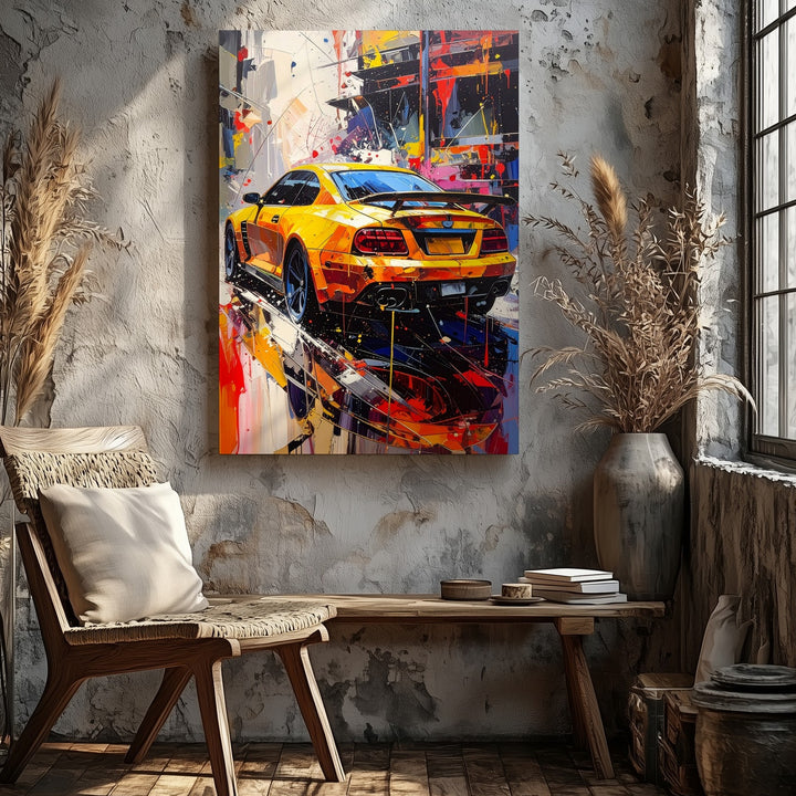 Porsche 911 GT3 RS Abstract Canvas – Dynamic Sports Car Art - Gifitto
