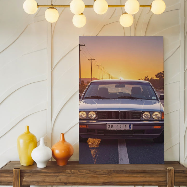 BMW E30 M3 Golden Hour Canvas – Vintage Driving Nostalgia Art - Gifitto