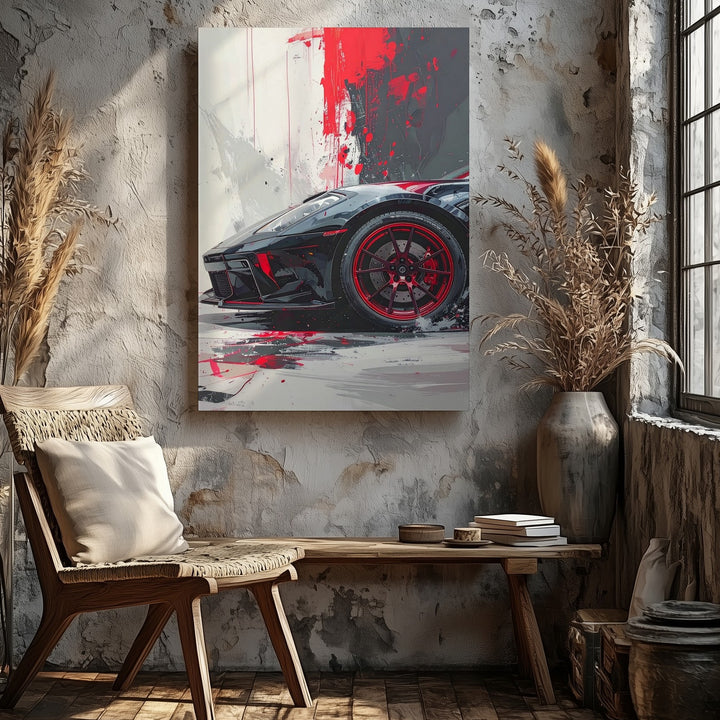 Porsche 911 GT3 RS Front View Canvas – Stylized Sports Car Art - Gifitto