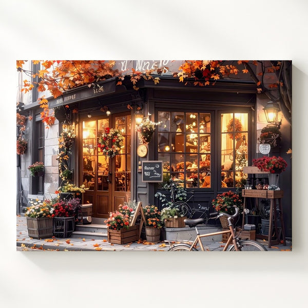 Maria’s Boutique Canvas – Autumn Floral Storefront Wall Art - Gifitto