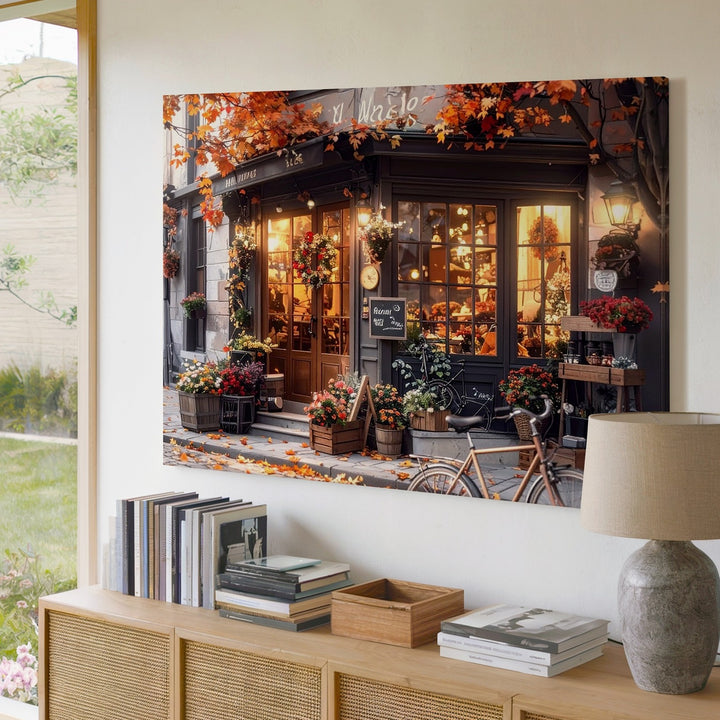 Maria’s Boutique Canvas – Autumn Floral Storefront Wall Art - Gifitto
